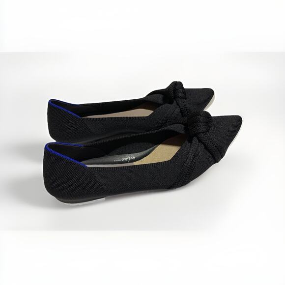 Rothy’s Shoe Women’s The Knot Point II Flat Sz 8.5 Black Ballet Career Holiday - Picture 5 of 9